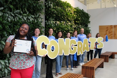 Representatives from the PDS Foundation gather to celebrate UEI College, Riverside student Terrah Divens (left), a recipient of the PDS Foundation 2023 Dr. Carolyn Ghazal Dental Assistant Scholarship. Image courtesy of the PDS Foundation.