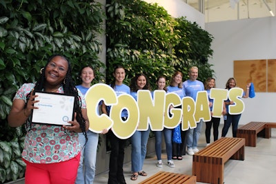 Representatives from the PDS Foundation gather to celebrate UEI College, Riverside student Terrah Divens (left), a recipient of the PDS Foundation 2023 Dr. Carolyn Ghazal Dental Assistant Scholarship. Image courtesy of the PDS Foundation.