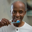Toothbrushing Older Man