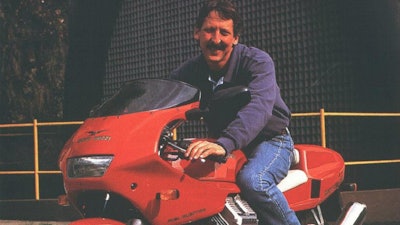 Dr. John A. Wittner poses with the Moto Guzzi Daytona 1000 in 1991. Image courtesy of Moto Officina/Facebook.