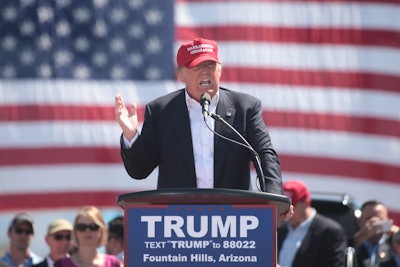 Former president Donald Trump pictured speaking at a campaign event in Arizona in 2016. Image courtesy of Wikipedia.