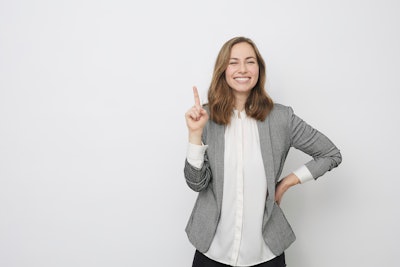 Businesswoman Pointing