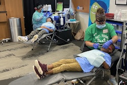 Children receiving free dental care at the clinic organized by Dentsply Sirona and TeamSmile. Image courtesy of Dentsply Sirona and TeamSmile.