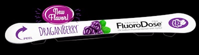 FluoroDose DraganBerry fluoride varnish. Image courtesy of Centrix.