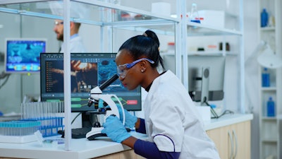 Woman Lab Microscope