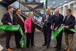From left to right: Mark Mitchke, Delta Dental of Washington president and CEO; Dr. Chris Dorow, Washington State Dental Association president; Dr. Linda Edgar, ADA president; Dr. Fotinos Panagakos, PhD, PNWU School of Dental Medicine founding dean; John Vornbrock, PNWU board of trustees chair; and Sen. Curtis King.