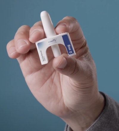 The neffy nasal spray. Image courtesy of ARS Pharmaceuticals.