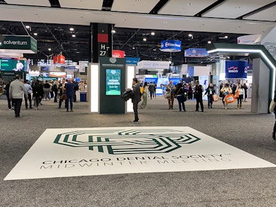 A view of the expo hall from the 160th Midwinter Meeting of the Chicago Dental Society.