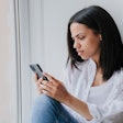 Worried Woman Smartphone Iona