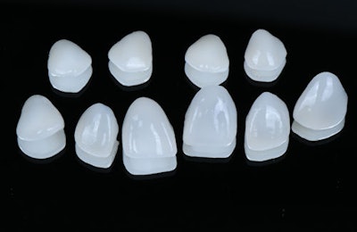 Figure 11: All of the veneers were placed in glycerin for final curing to eliminate the oxygen-inhibited layer.