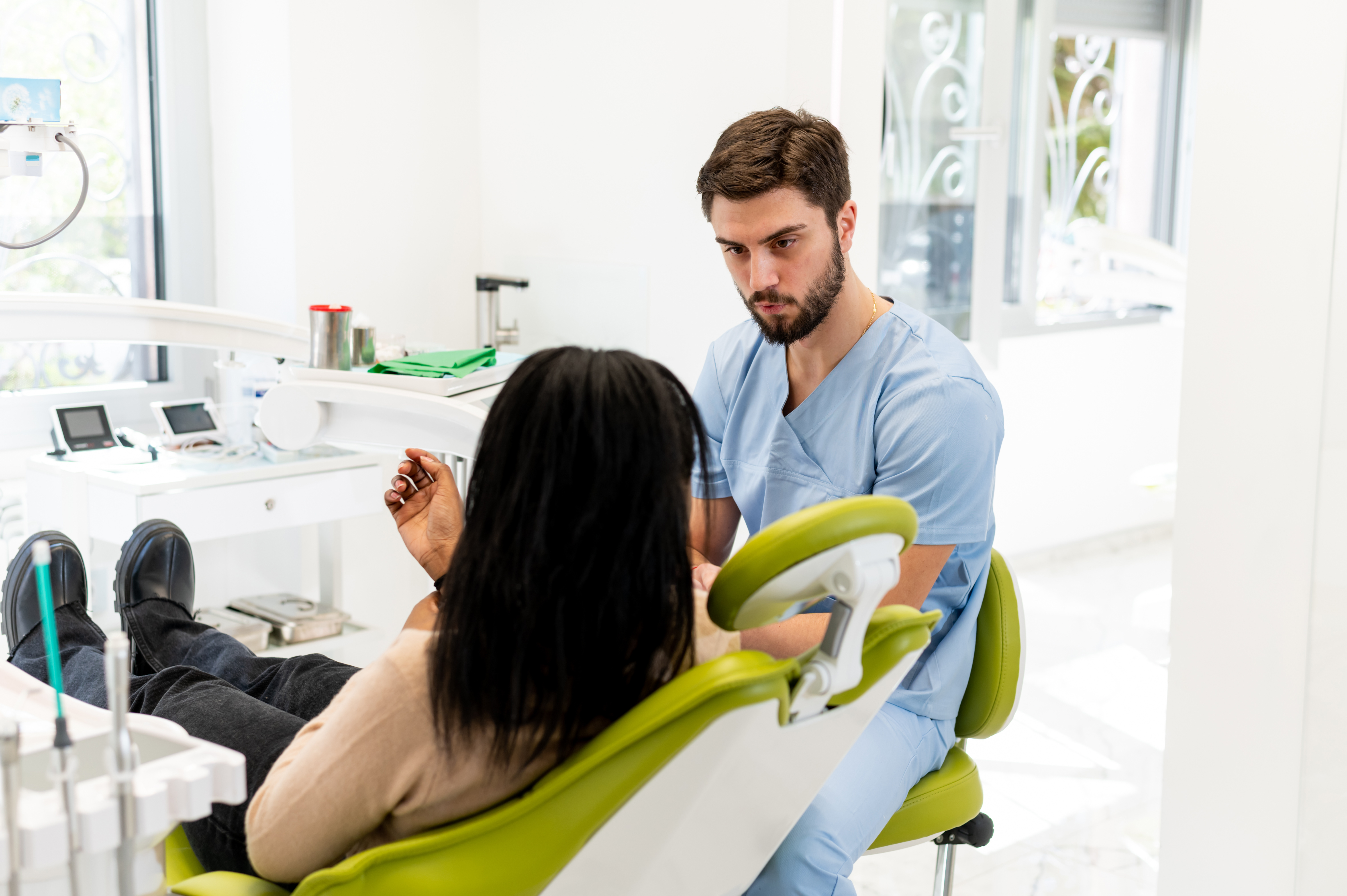 Dentist Consult Patient Zamrznuti Tonovi