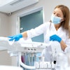 Dental Assistant Disinfecting