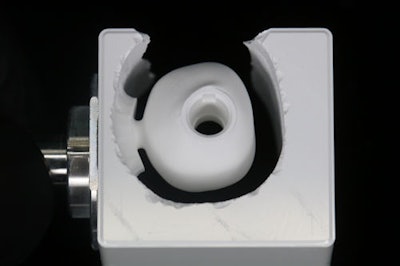 Figure 7: Final milled implant crown design from Katana Zirconia One block (Kuraray).