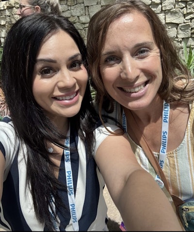 Marvelyn Navarro, RDH (left), and Tracee Dahm, MS, RDH.