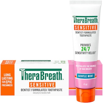 TheraBreath Sensitive toothpaste.