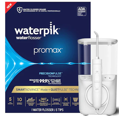 The Waterpik Promax water flosser.