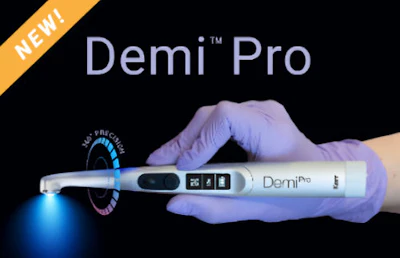The Demi Pro cordless curing light.