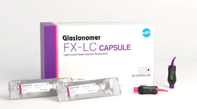 The Shofu FX-LC light-cured glass ionomer restorative in capsule form.