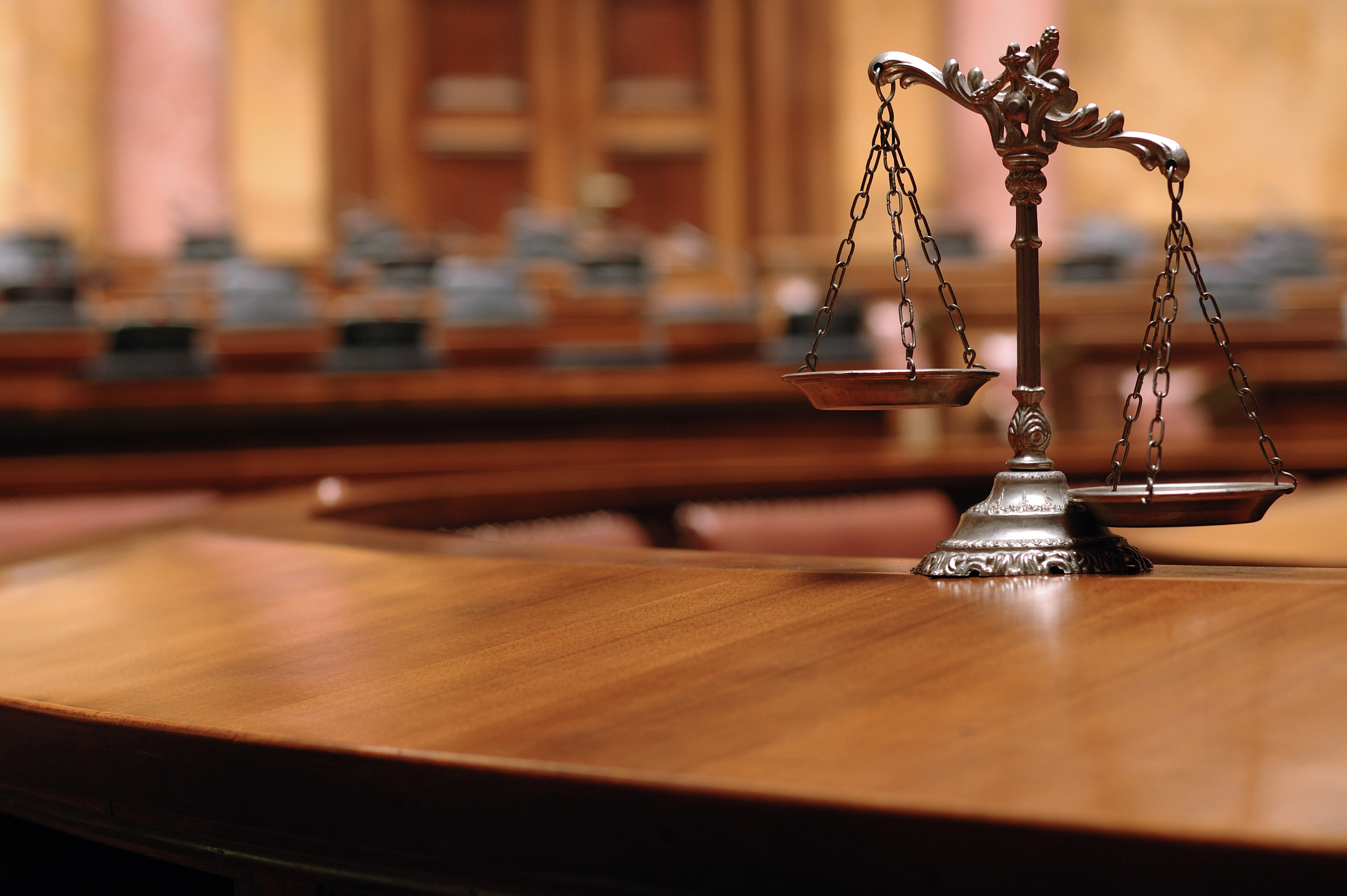 Justice Scales Courtroom