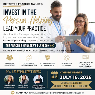 The Practice Manager's Playbook begins on Thursday, July 16, 2026.