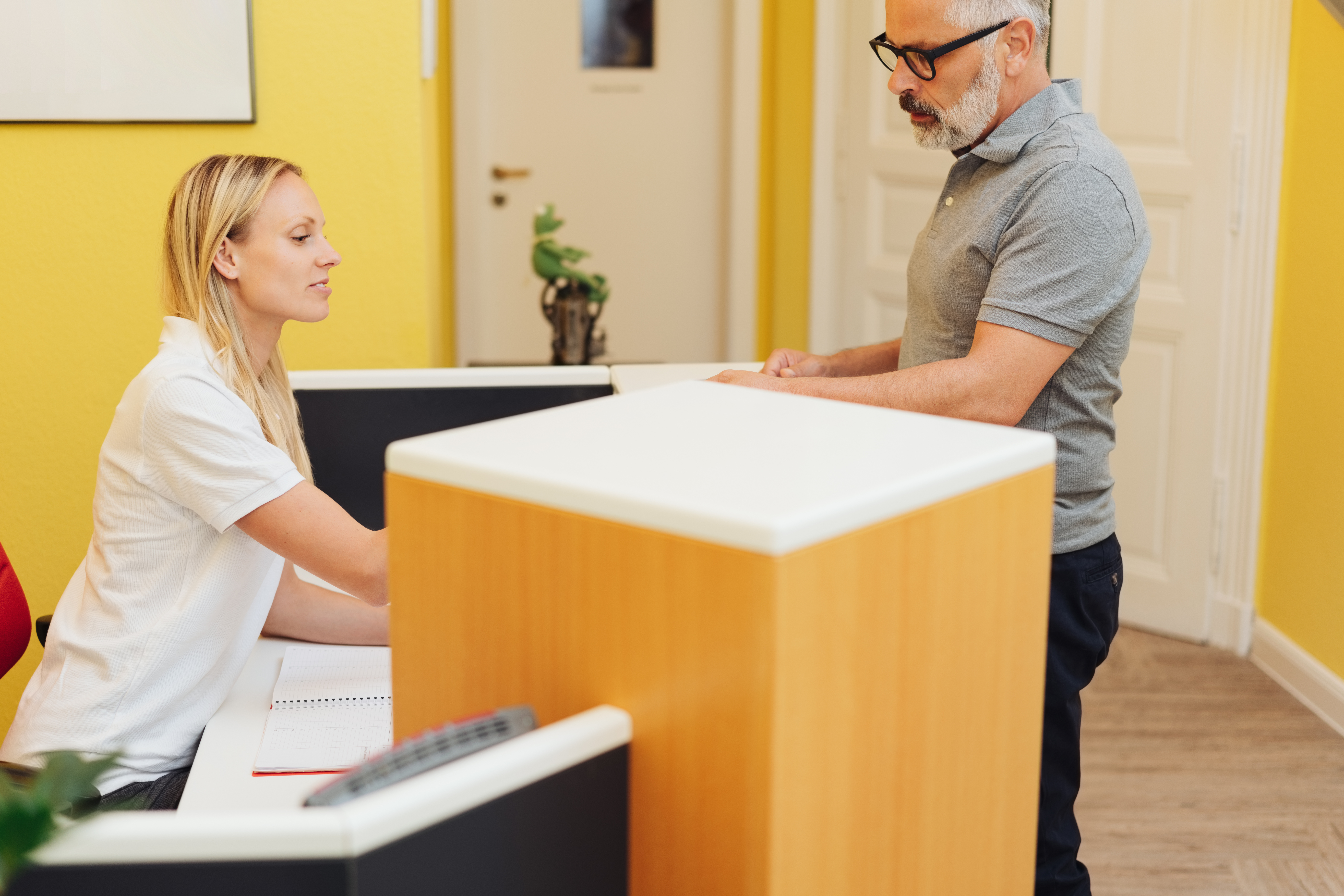 Receptionist Male Patient