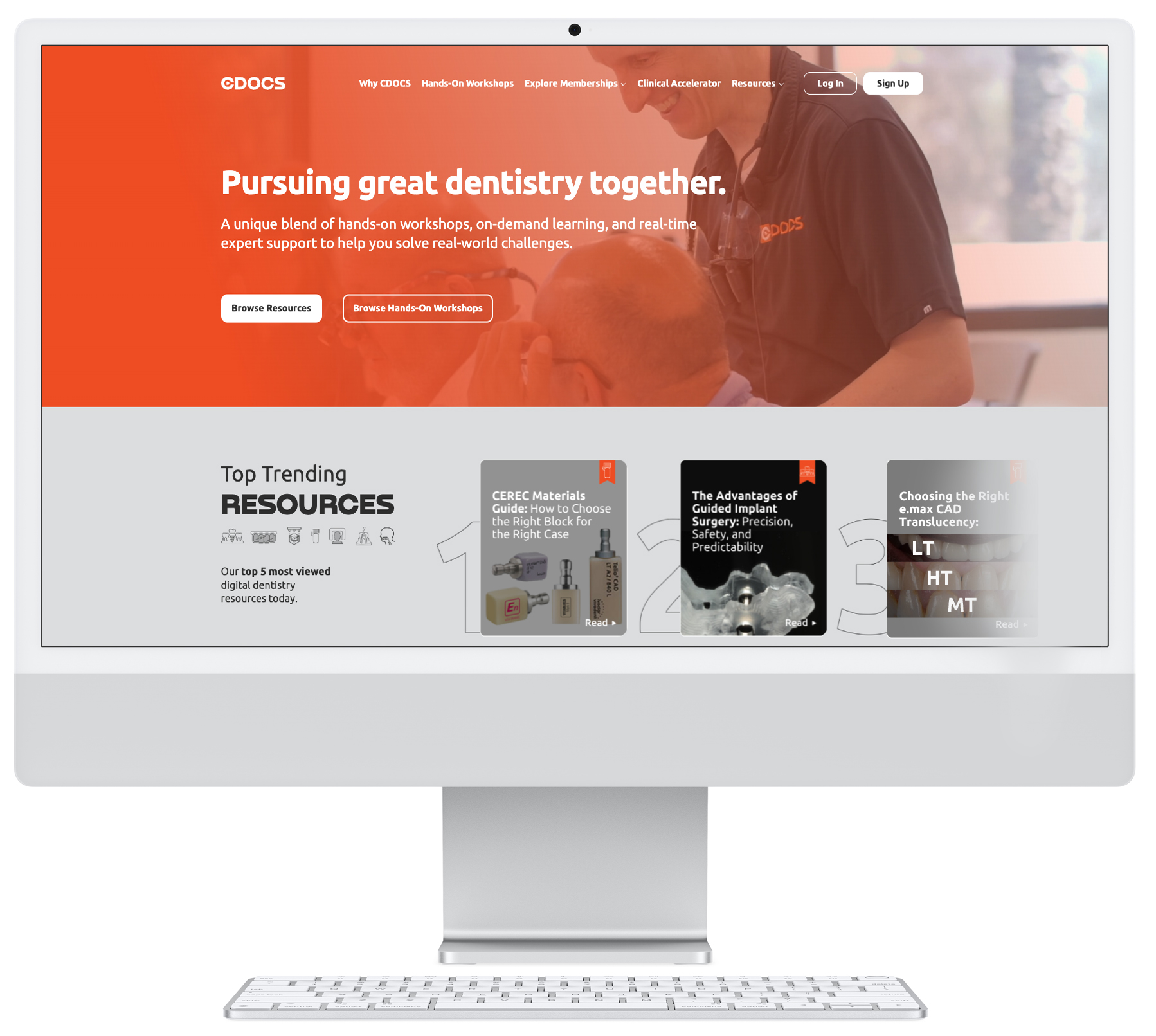 CDOCS' redesigned website.