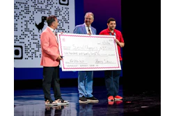 Special Olympics' Chief Health Officer Dr. Dimitri Christakis (center) and Special Olympics Nevada athlete Paul Brooks Jr. (right) at the Thrive Live conference in Las Vegas, where Henry Schein renewed its partnership with Special Olympics.