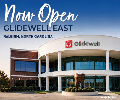 Exterior shot of the new Glidewell East clinical education facility in Raleigh, NC.