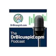 The DrBicuspid.com Podcast cover art, featuring a masked cartoon dentist, a microphone and sound wave graphics.