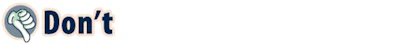 Don't logo with thumbs down icon and navy blue text