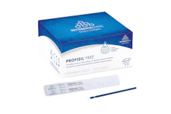Profisil Free fluoride-free dental varnish box with applicator and brush for treating dentin hypersensitivity.