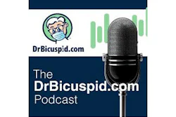 Cover image of The DrBicuspid.com Podcast featuring a masked cartoon dentist, a microphone, and sound wave graphics.