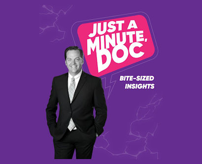 Cover image of the Just A Minute, Doc, YouTube series featuring Dr. Tom Giacobbi.