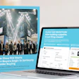 Personify Group marketing materials showing a trade show ROI guide next to a laptop displaying a Personify Group software screenshot.